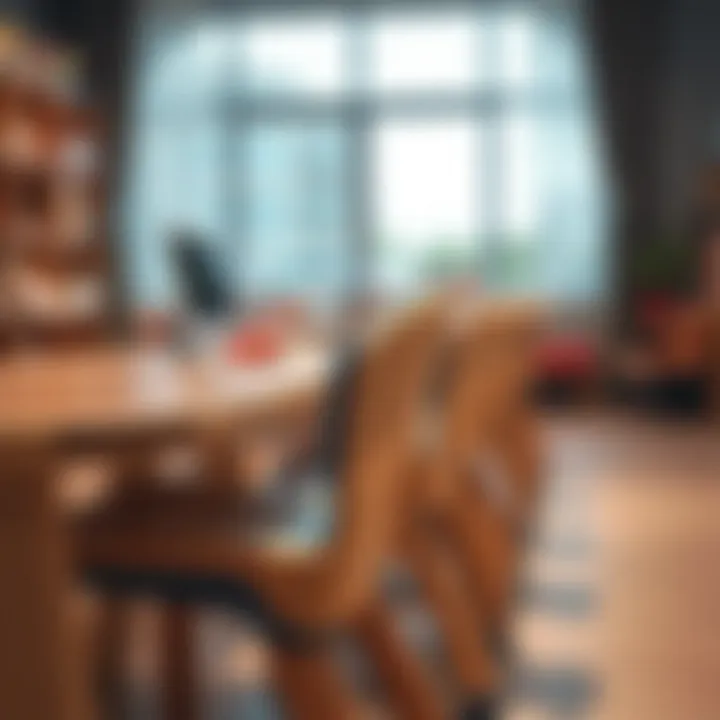 Close-up of ergonomic features in children's activity furniture promoting healthy posture