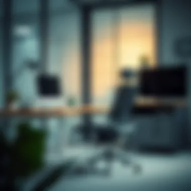 Ideal Ergonomic Office Setup with Chair and Desk An ergonomic office setup showcasing a chair and desk arrangement