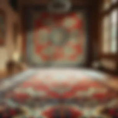 A beautifully woven vintage rug showcasing intricate patterns