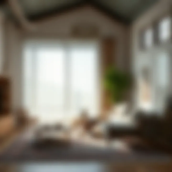 An artistic display of a traditional rug in a modern living space