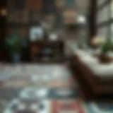 A beautifully crafted vintage patchwork rug showcasing intricate patterns