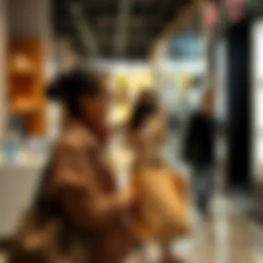 Customer enjoying shopping experience in Eve Shop