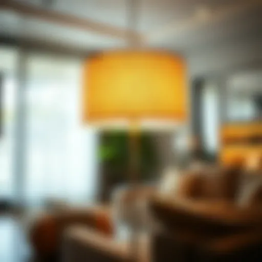Creating Ambiance with Fabric Lampshades Elegant fabric lampshade enhancing living room ambiance