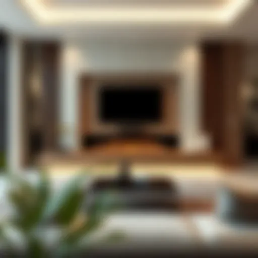 Elegant living room featuring a modern fireplace unit