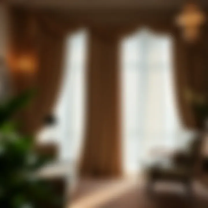 Elegant fabric draping showcasing a stylish curtain model