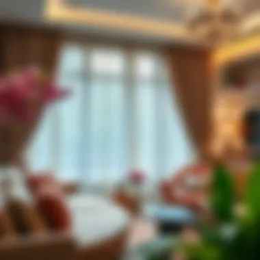 A beautifully designed living space enhanced by decorative curtains