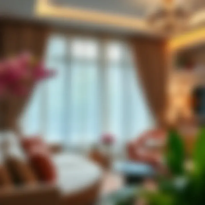 A beautifully designed living space enhanced by decorative curtains