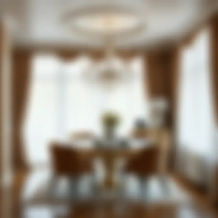 Dining area enhanced by elegant sheer drapes