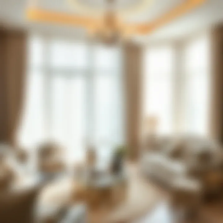 Elegant living room with sheer curtains and decorative elements