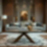 Elegant four-legged coffee table in a modern living room