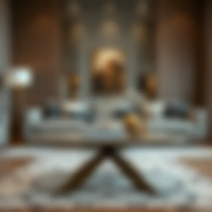 Modern Elegance: Four-Legged Coffee Table Elegant four-legged coffee table in a modern living room