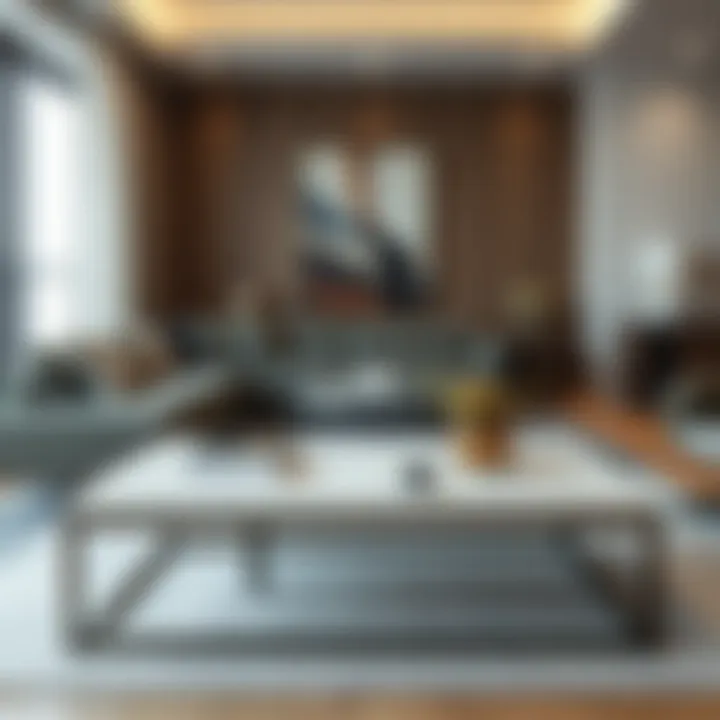 Modern Elegance: A Functional Coffee Table Elegant functional coffee table design in a modern living room