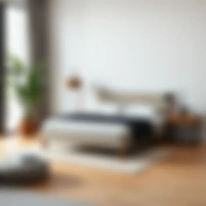 Minimalist Base Bed Arrangement for Functionality Functional base bed arrangement in a minimalist space