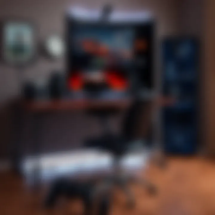 Customizable gaming desk with various accessories