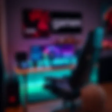 Stylish gaming desk with RGB lighting