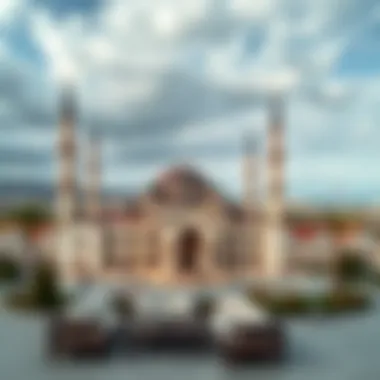 Panoramic View of Gaziantep Cam Bahçesi A panoramic view of Gaziantep Cam Bahçesi showcasing the blend of historical and modern architectural elements.