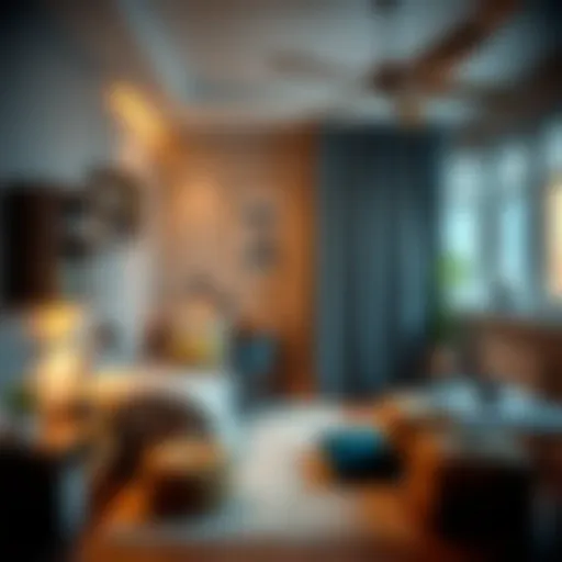 Modern Design Elements in a Teen Room A stylish teenage boy's room showcasing modern design elements