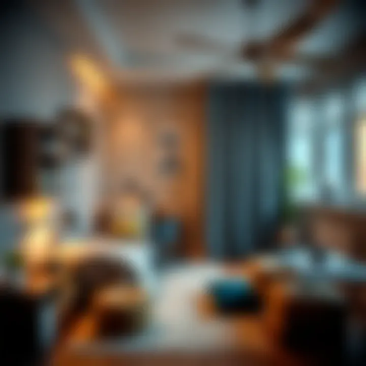 Modern Design Elements in a Teen Room A stylish teenage boy's room showcasing modern design elements