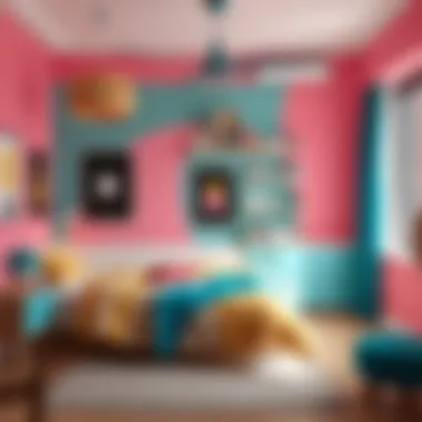 Vibrant Color Palette in Youth Bedroom A vibrant color palette used in a creative bedroom design