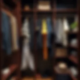 Organized closet with neatly arranged clothes