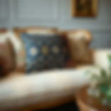 The Elegance of Tapestry Pillow Covers Elegant tapestry pillow cover displayed on a vintage sofa