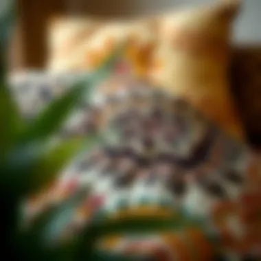 Intricate Designs That Captivate Close-up of intricate designs on a tapestry pillow cover