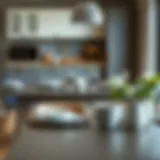 Stylish Grey Kitchen Table Set A stylish grey kitchen table set with elegant dinnerware