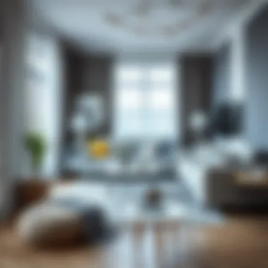 Comfortable Atmosphere with Grey and White Decor Cozy living space adorned with a grey and white rug