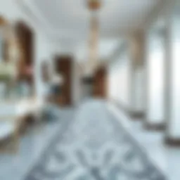 Elegant grey and white hallway runner enhancing home decor