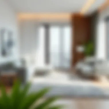 Harmonious Blend of Style and Functionality Stylish grey and white rug complementing modern interior design