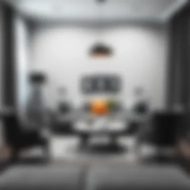 Contemporary accessories in a gray-themed room