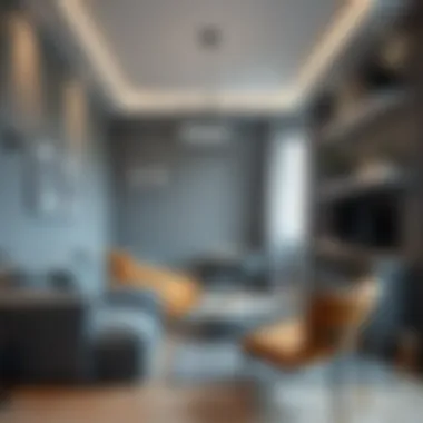 Creative use of gray tones in a youth room