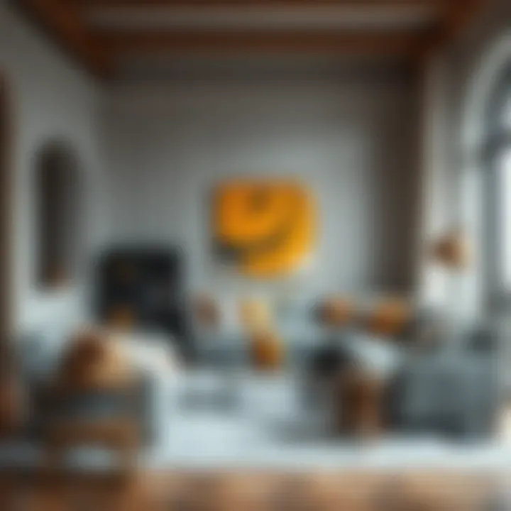 Elegant Interior Design with Gray Mustard Furniture Elegant interior design showcasing gray mustard furniture