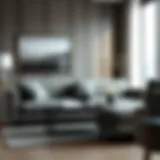 Elegant gray speckled sofa set in a modern living room