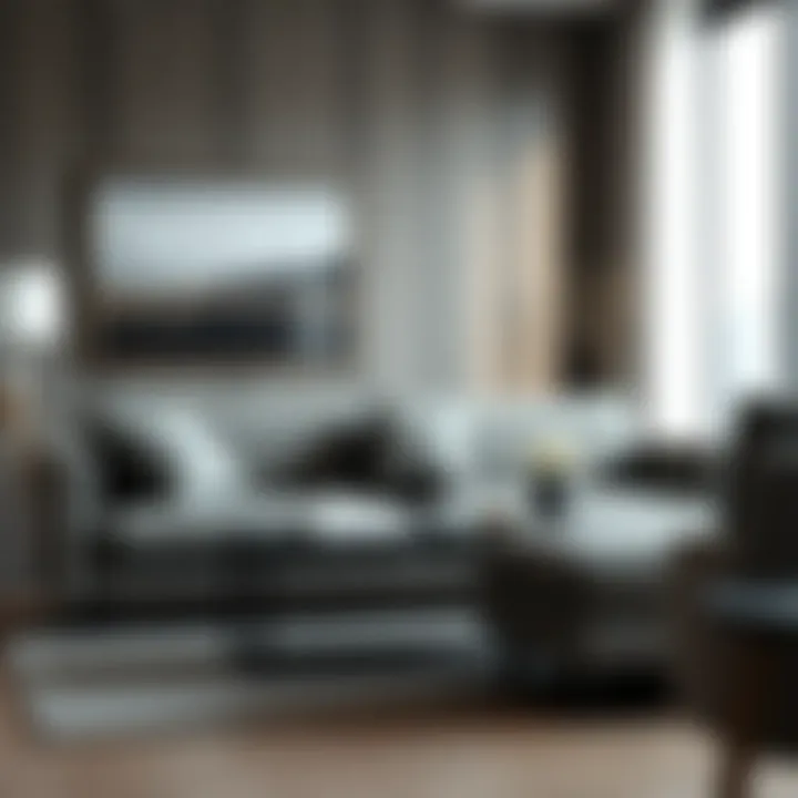 Elegant gray speckled sofa set in a modern living room