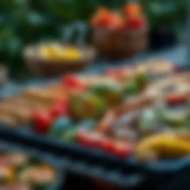 Colorful Array of Grilled Vegetables Variety of vegetables arranged on a grill pan