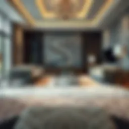 Luxurious living room with a stunning carpet