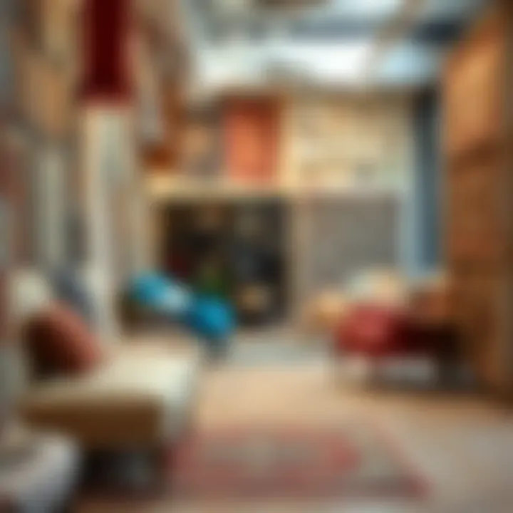 Diverse Range of Rugs Available Wide selection of rugs in a retail store