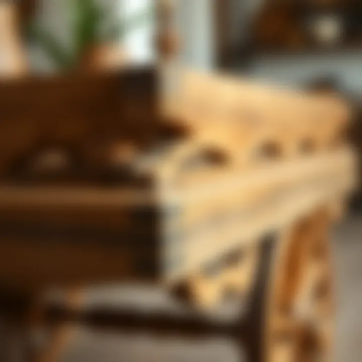 Close-up of intricate design details on a handcrafted wooden cart
