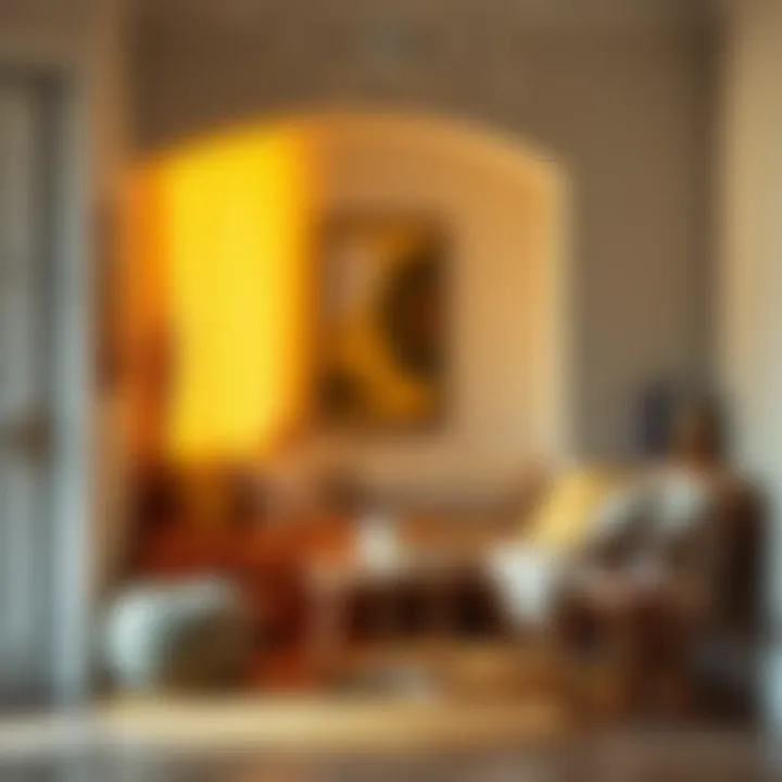 Inviting Reading Corner with Mustard Touch Cozy reading nook adorned with mustard yellow textiles