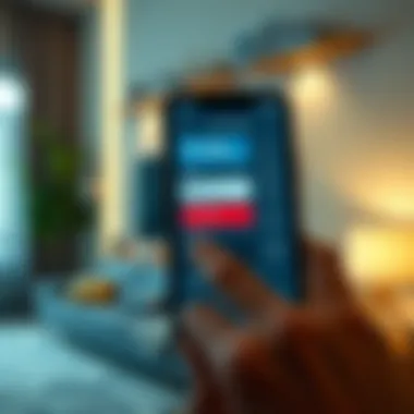 User-Friendly Control of Security Systems Mobile application displaying home security alerts and controls