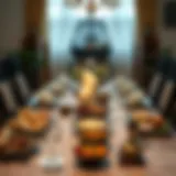 A beautifully arranged iftar table with traditional dishes