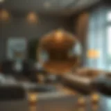 Illuminated Glass Sphere in Modern Decor Elegant illuminated glass sphere in a contemporary living room