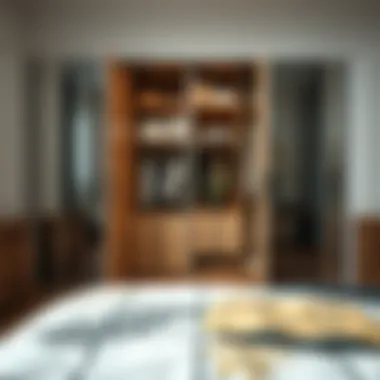 Maximizing Space Efficiency Interior view showcasing organization of a four-door wardrobe