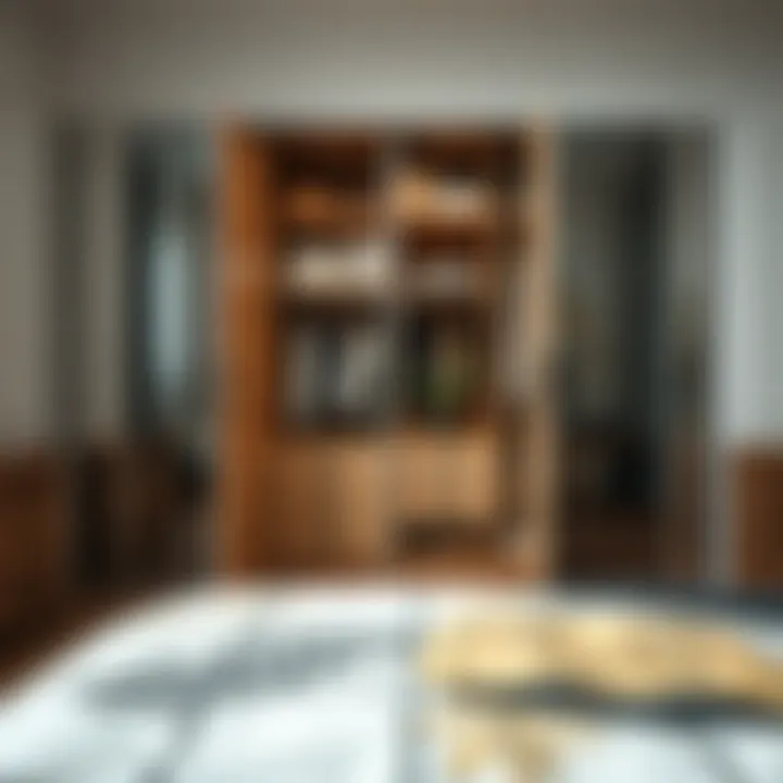 Maximizing Space Efficiency Interior view showcasing organization of a four-door wardrobe