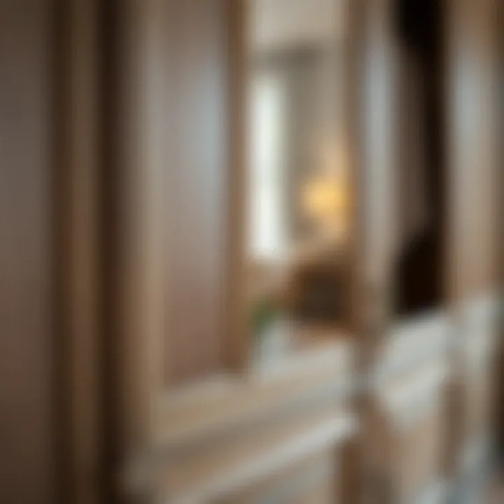 Close-up of intricate details in wardrobe design