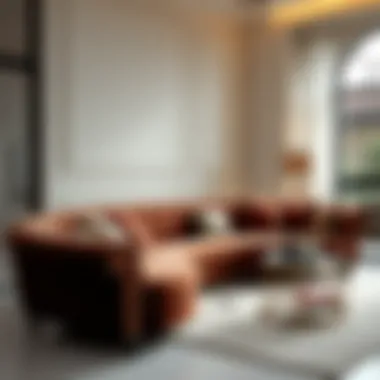 Elegant velvet upholstered furniture in a contemporary setting