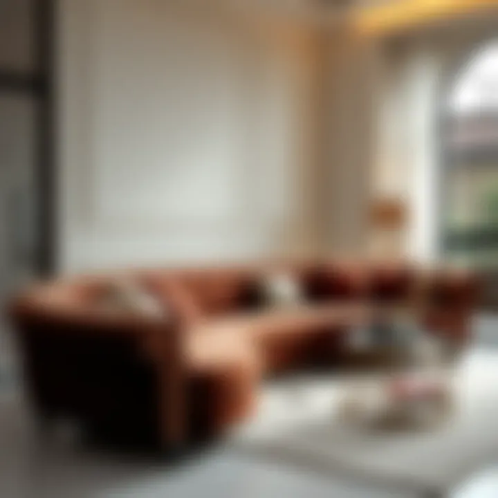 Elegant velvet upholstered furniture in a contemporary setting