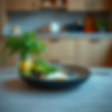 Practical uses of a divided breakfast plate in a modern kitchen setting