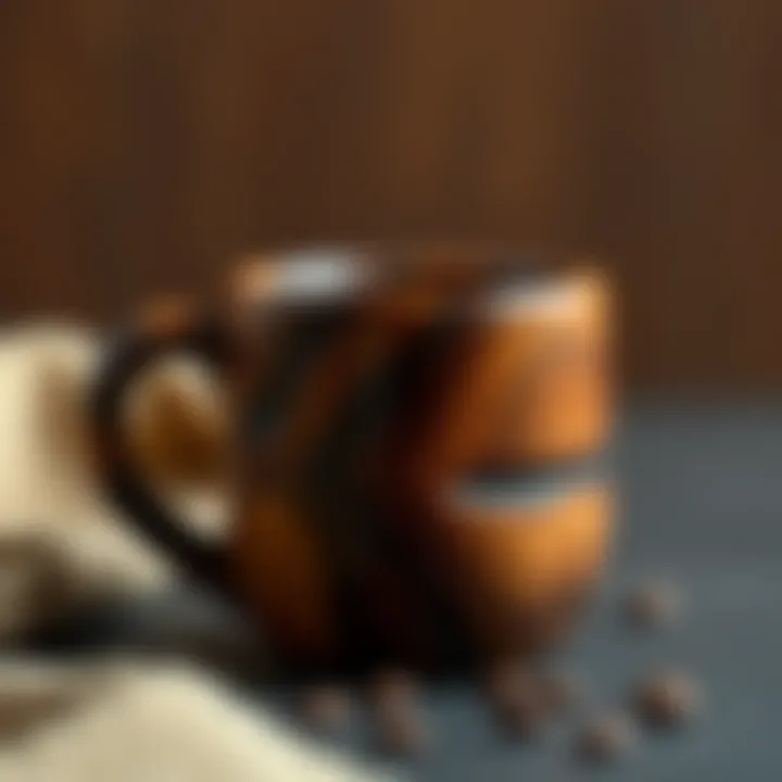 Unique Artisan Wooden Coffee Mug Artisan wooden coffee mug featuring unique textures
